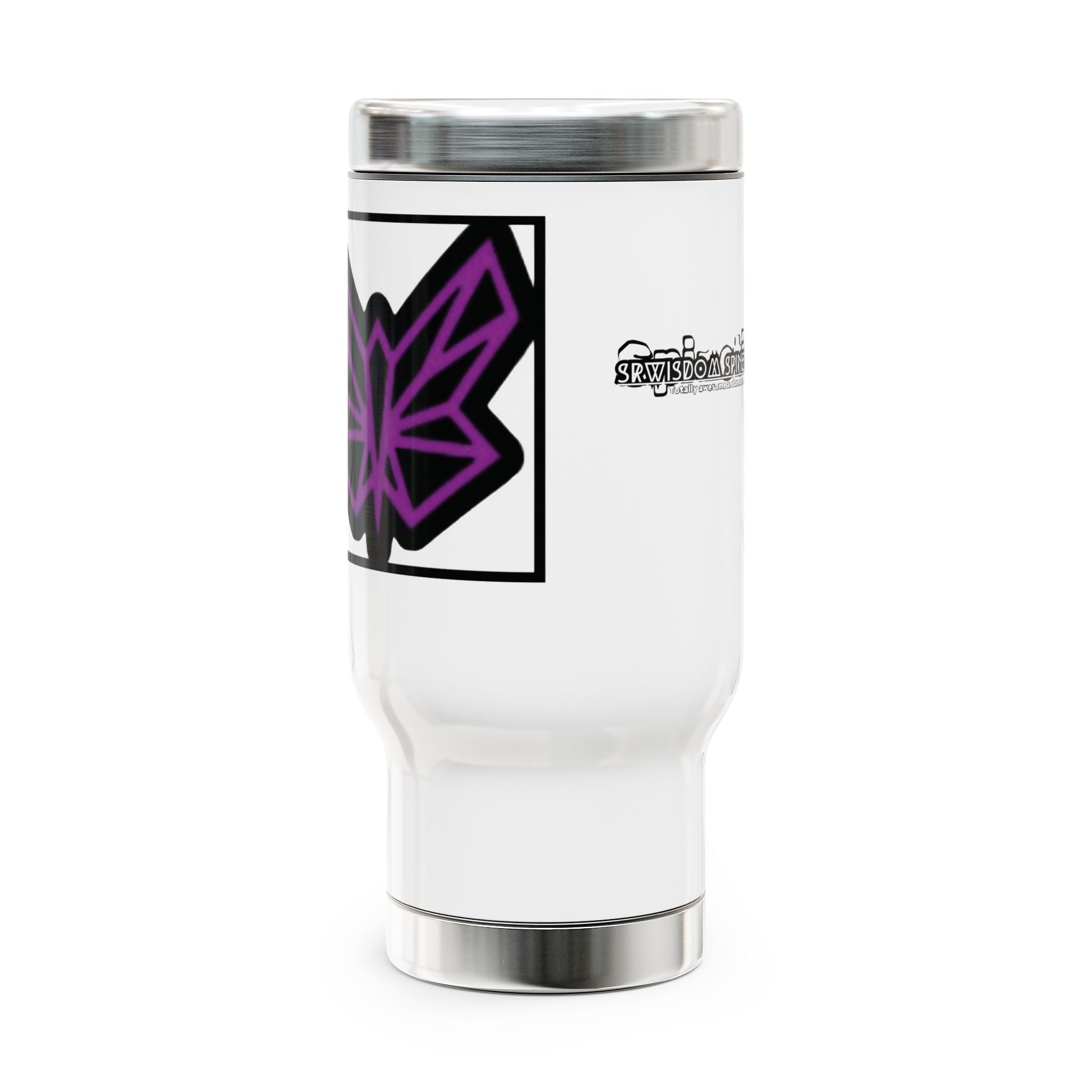 SRWisdom Stainless Steel Travel Mug with Handle, 14oz [Spinetical 0-1-0]